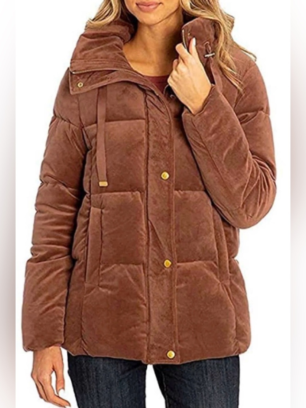 New Isaac Mizrahi Women’s Velvet Puffer Jacket Size M